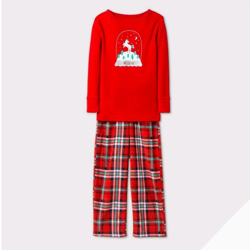 Cat & Jack Unicorn Christmas Holiday Pajama Set